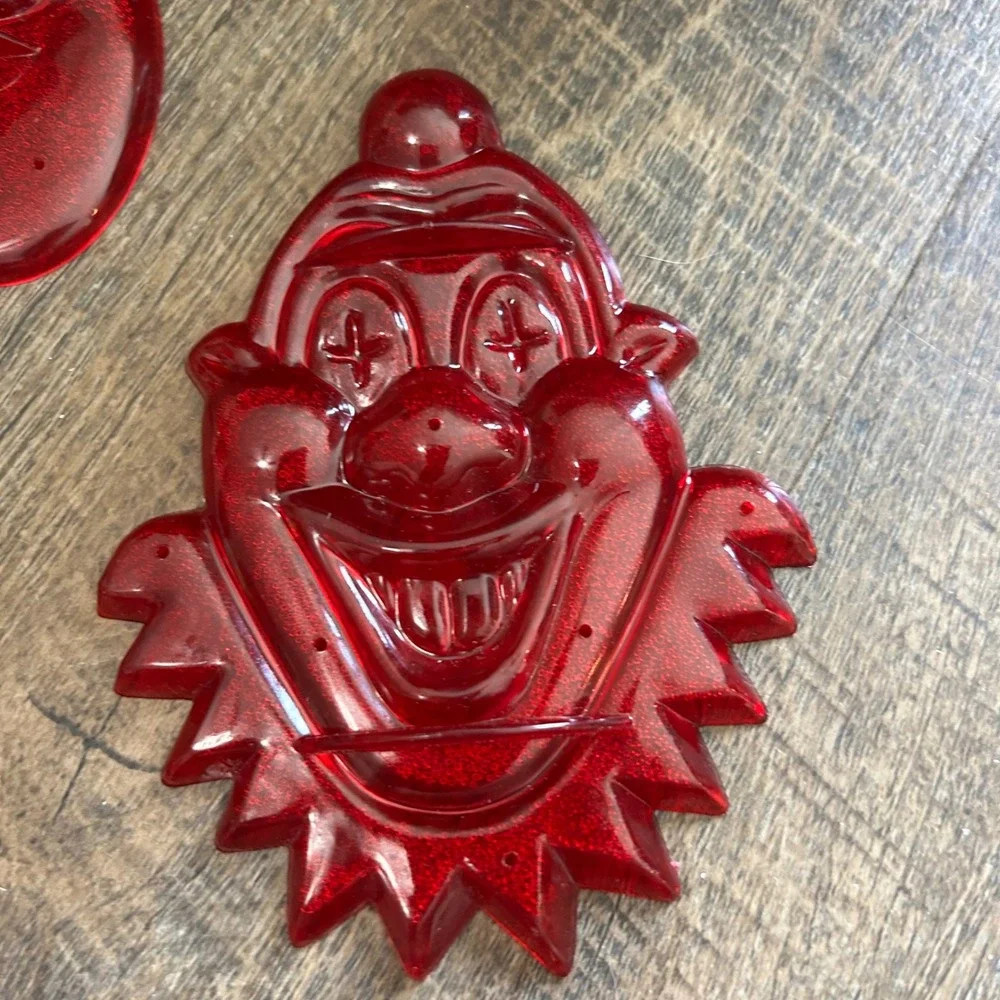 Aunt Chicks Vintage Cookie Cutters Ruby Red Plastic Bunny Pumpkin Clown Set of 3